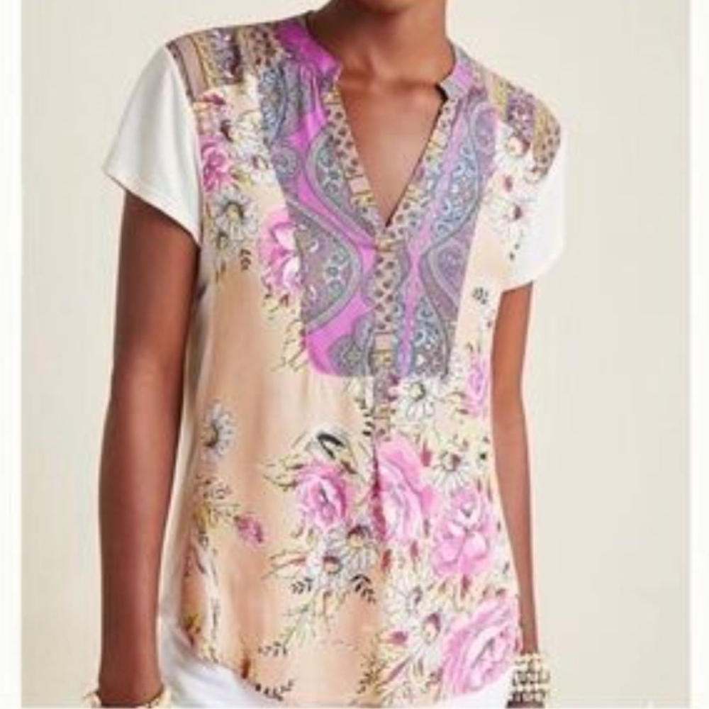 Tiny By Anthropologie Floral V-Neck Women's Top